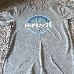 Hurley Heather Gray Tee with Blue Circle Design